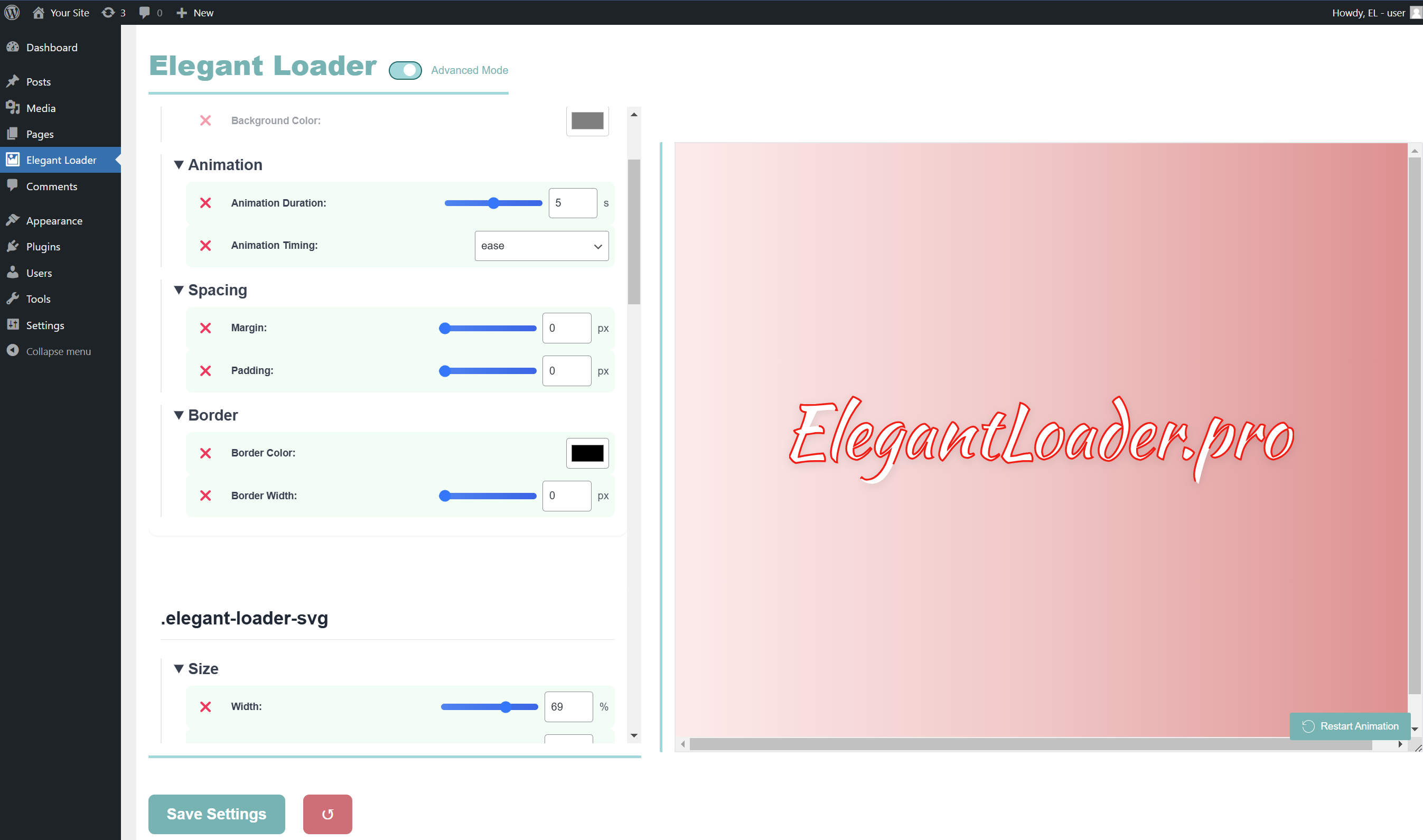 Advanced Settings Interface